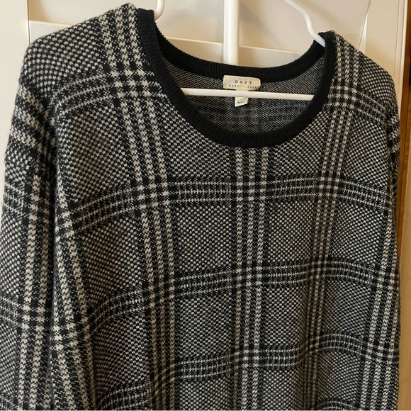 Soft Joie Black and White Long Sleeve Mixed Media Sweater Dress, Small - Picture 6 of 13